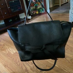 Annabel Ingall black leather purse with strap